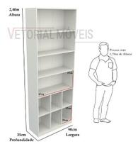 Armário Cabideiro Gaveteiro Misto M42 Closet Loja 100% Mdf Armário Cabideiro Gaveteiro Misto M42 Closet Loja 100% Mdf