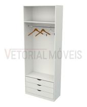 Armário Cabideiro Gaveteiro Misto M59 Closet loja