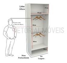 Armário Cabideiro Marina M19 100% Mdf Closet Lojas Expositor