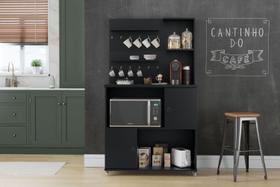 Armário Cantinho Do Café Aconchego Preto - Patrimar Móveis Armário Cantinho Do Café Aconchego Preto - Patrimar Móveis