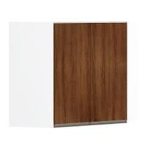 Armário Canto Diagonal 2 Portas Branco Polar C/Nogueira