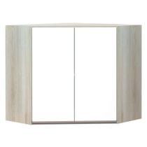 Armário Canto Diagonal 2 Portas Legno Crema C/Branco Polar Armário Canto Diagonal 2 Portas Legno Crema C/Branco Polar