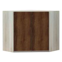 Armário Canto Diagonal 2 Portas Legno Crema C/Nogueira