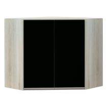 Armário Canto Diagonal 2 Portas Legno Crema C/Preto Tx