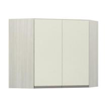 Armário Canto Diagonal 2 Portas Luci Legno Crema C/Kashmir