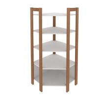 Armário Canto Multiuso 70,5x165,5x70,5 cm Amêndoa/Branco