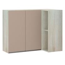 Armário Canto Reto Conjugado 2 Portas C/Nicho Legno Crema