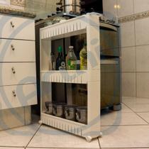 Armário Carrinho Organizador Multiuso Com 3 Prateleira Arthi