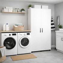 Armário Clean Organizador Área Serviço Branco 2 Portas Multiuso Alto