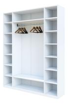 Armário Colmeia 01 Cabideiro + Prateleiras + Nichos Expositor Roupas Closet Cor Branco Cód.102