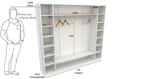 Armário Colmeia Cabideiro 1,85m X 2,0m 100%mdf (closet Loja)