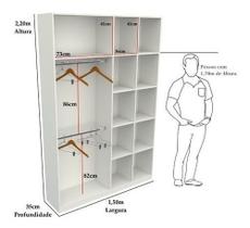 Armário Colmeia Cabideiro Duplo M14 Loja Closet Expositor