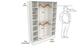 Armário Colmeia Cabideiro Livia M3 100% Mdf (closet Loja)