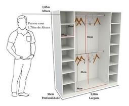 Armário Colmeia Cabideiro Livia M4 Closet Loja Roupa Mdp