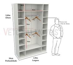 Armário Colmeia Cabideiro M17 100%mdf (closet Expositor) - VETORIAL MÓVEIS