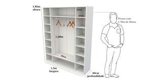 Armário Colmeia Cabideiro M8 100% Mdf Closet Roupa Loja