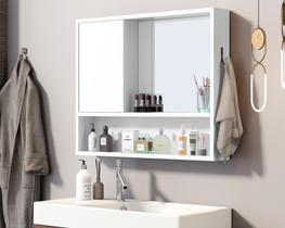Armario com espelho Amon para banheiro pequeno e medio, armario de banheiro com espelho, espelho para banheiro
