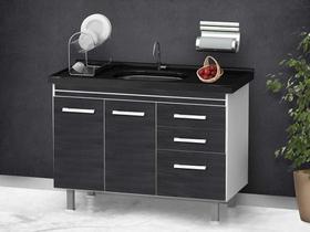 Armario Cozinha 114cm Criativa Ebano Fimap Armario Cozinha 114cm Criativa Ebano Fimap