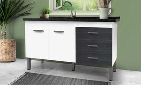 Armario Cozinha 144cm Euro Branco/ebano Fimap Armario Cozinha 144cm Euro Branco/ebano Fimap