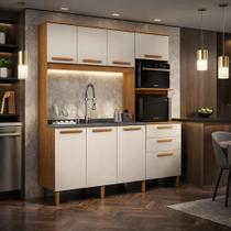 Armário Cozinha 180cm Apollo Pés Reguláveis 8 Portas Luxo