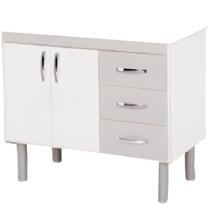 Armário Cozinha 95,2cm Tóquio Sem Pia Off White - 539148 - A.J.RORATO Armário Cozinha 95,2cm Tóquio Sem Pia Off White - 539148 - A.J.RORATO
