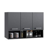 Armário Cozinha Aéreo 3 Portas Nicho Multiuso Compacto Modular