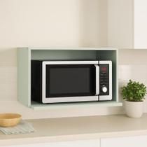 Armário Cozinha Aéreo 70cm Microondas Iluminata Verde Mint