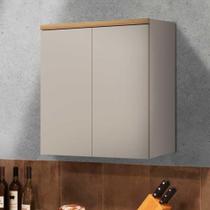 Armário Cozinha Aéreo Allure 2 Portas 80cm Gris E Jequitibá