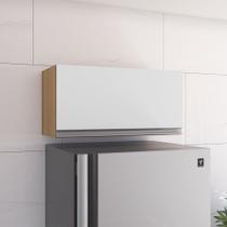Armário Cozinha Aéreo Geladeira 60cm Basculante Leticia Amêndoa/Branco A01 - D Rossi Armário Cozinha Aéreo Geladeira 60cm Basculante Leticia Amêndoa/Branco A01 - D Rossi