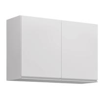 Armário Cozinha Aéreo Lavanderia 80cm 2 Portas Lisa Branco