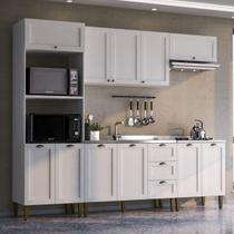 Armário Cozinha Americana Modulada Completa 260cm 5 Peças com Balcão Multimóveis CR20495