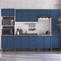 Armário Cozinha Americana Modulada Completa 305cm com Balcão Multimóveis CR20496