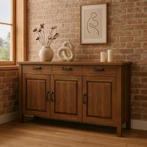 Armário Cozinha Balcão 3 Portas Madeira Cantinho Café Suporte Microondas Organizador Buffet Prateleira Interna Multiuso Armário Cozinha Balcão 3 Portas Madeira Cantinho Café Suporte Microondas Organizador Buffet Prateleira Interna Multiuso