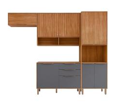 Armário Cozinha Compacta 100Mdf 4 Pçs 2 Aéreos 1 Torre E 1 Balcão Divina Mgm Móveis