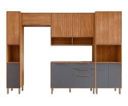 Armário Cozinha Compacta 100Mdf 5Pçs 2Aéreos 1Torre 1Paneleiro E 1Balcão Divina Mgm Móveis