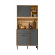 Armário Cozinha Compacta 4 Portas 1 Gaveta 2 Prateleiras 5 Pés Erva Doce 90