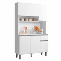 Armário Cozinha Compacta 6 Portas Marcia 105cm Branco 1902 AJL Móveis