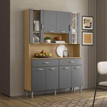 Armário Cozinha Compacta Golden com 8 Portas e 2 Gavetas em MDP Freijó/Gris - Kits Paraná Armário Cozinha Compacta Golden com 8 Portas e 2 Gavetas em MDP Freijó/Gris - Kits Paraná
