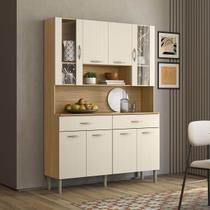 Armário Cozinha Compacta Golden com 8 Portas e 2 Gavetas em MDP Freijó/Soft - Kits Paraná
