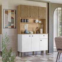 Armário Cozinha Compacta Style Freijó/supremo/cp Ripado Freijó 6 Portas E 1 Gaveta - Kits Paraná