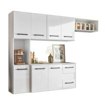 Armário Cozinha Compacta Suspensa C/ Balcão 7 Portas 2 Gavetas Juliete