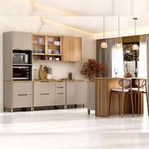 Armário Cozinha Completa 270cm Lumina Bancada Ilha 100% MDF