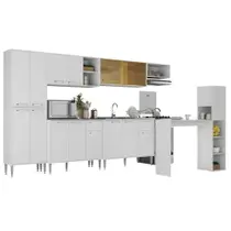 Armário Cozinha Completa 6 Pçs Com Bancada Siena Multimóveis Mp2244 Branco Branco