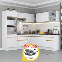 Armário Cozinha Completa Canto Veneza MP2080 Multimóveis Brinde Jogo de Panelas Tramontina Branca