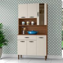 Armário Cozinha Completa Golden Nogueira/Off White