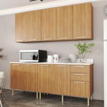 Armário Cozinha Completa Modulada Freijó 6 Peças CZ3100