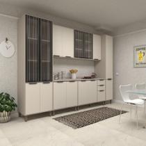 Armário Cozinha Completa Stylo 310cm 6 Peças c/ Cristaleira