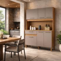 Armário Cozinha Gabinete Multiuso Com Balcão Slim 120cm Pequeno Mdp Robusto Estreito