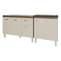 Armário Cozinha Gabinete Pia De 120 Cm Aline E Balcão Fran Para Cooktop 5 Bocas Savana Off White Armário Cozinha Gabinete Pia De 120 Cm Aline E Balcão Fran Para Cooktop 5 Bocas Savana Off White