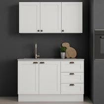 Armário Cozinha Genialflex Provençal C/ Balcão S/ Tampo Bco Armário Cozinha Genialflex Provençal C/ Balcão S/ Tampo Bco